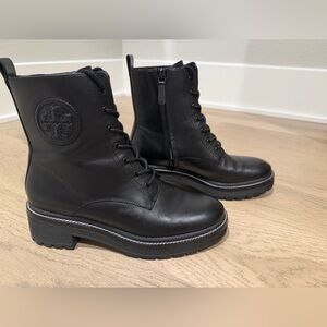 Tory Burch Lug Sole Zipup Combat Boots 8M